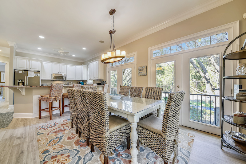 A dining table in a Hilton Head vacation rental