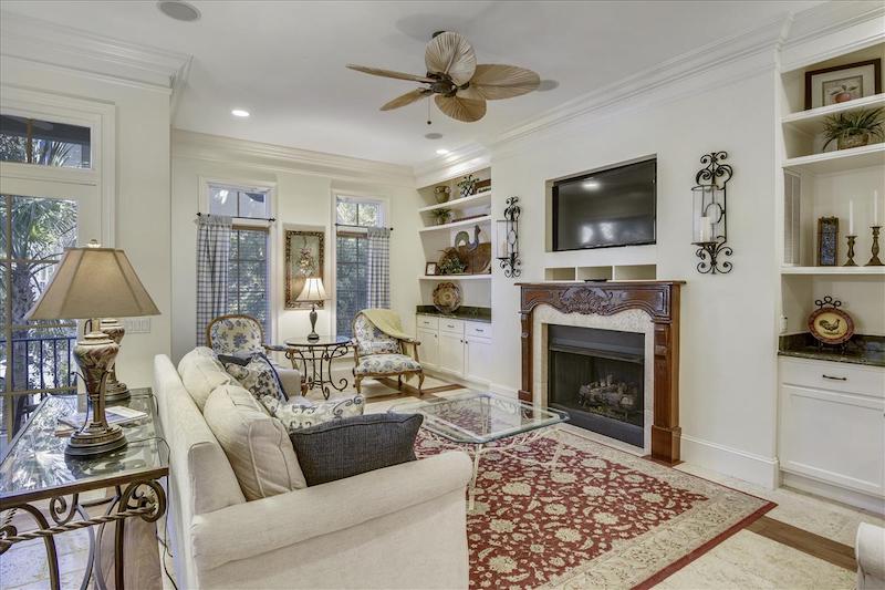 A living room in a Hilton Head vacation rental