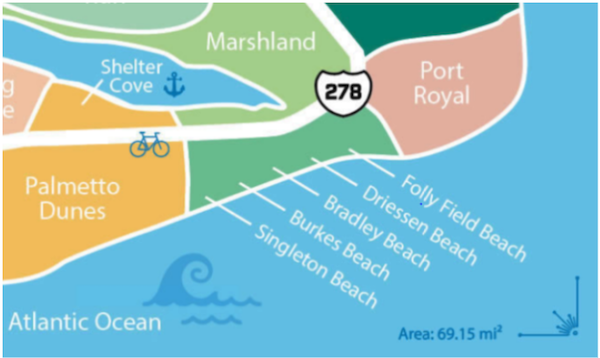 Map of Hilton Head Mid Island